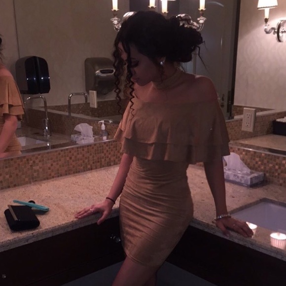 Nude Velvet Dress - Picture 1 of 1